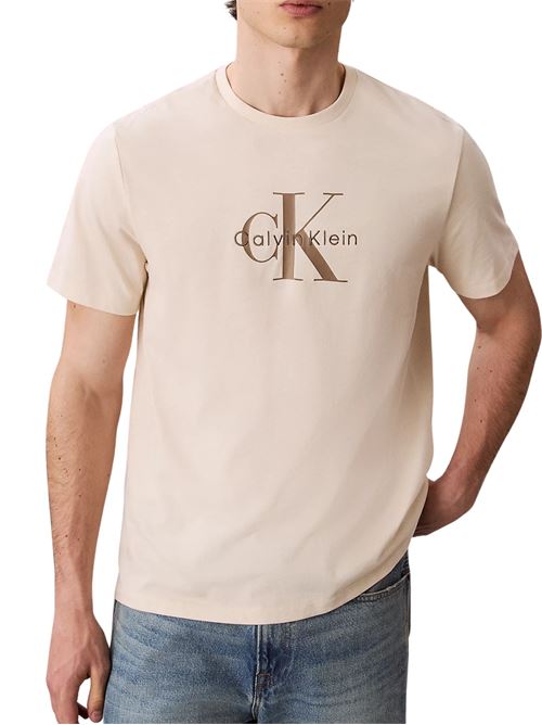T-shirt beige in cotone Calvin Klein Jeans | LV04RB862G67U